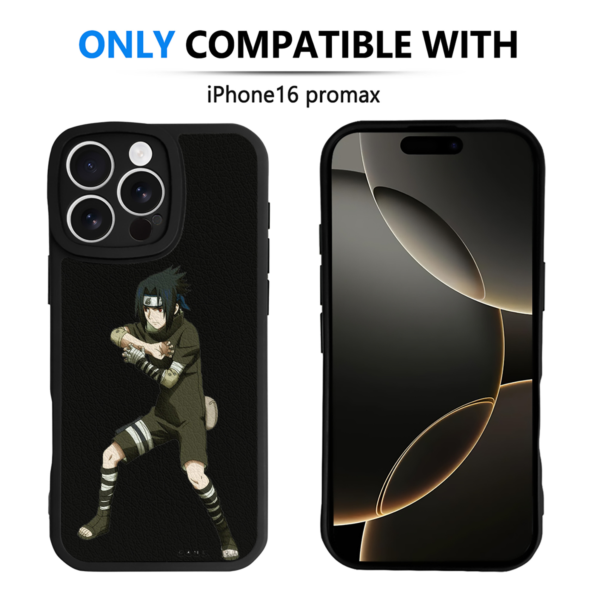 （画像用） NARUTO -ナルト- うちは サスケ Uchiha Sasuke 【iPhone 16シリーズ対応】シリコンスマホケース（レザー調） 材質：シリコン